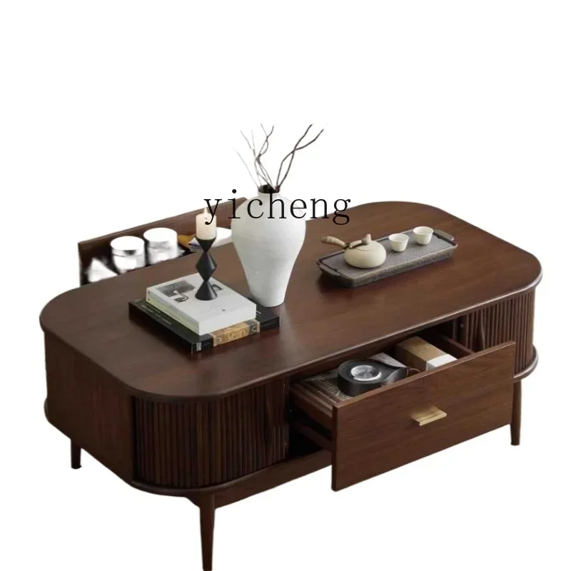 

TQH coffee table rounded corner small apartment household living room tea table light luxury simple integrated light luxury