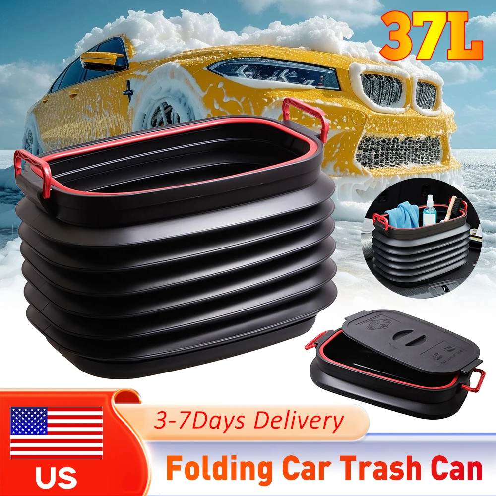 

37L Multifunctional Foldable Bucket Telescopic Design with Handle Portable Car Trunk Organizer for Fishing Camping Outdoor Activ