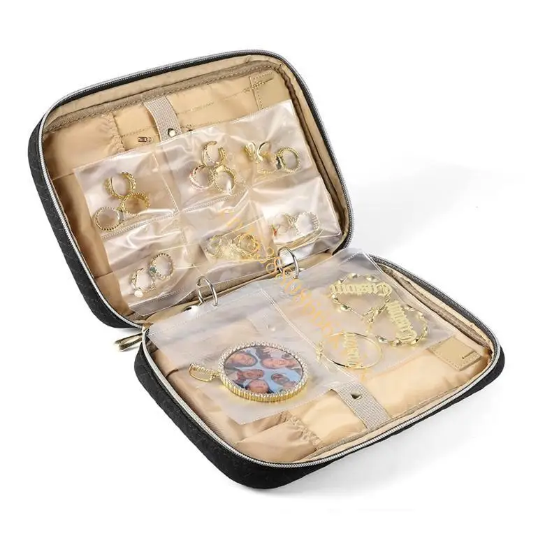 

Foldable Travel Jewelry-Case Necklace Storage Book Jewelry for Sorting 066C
