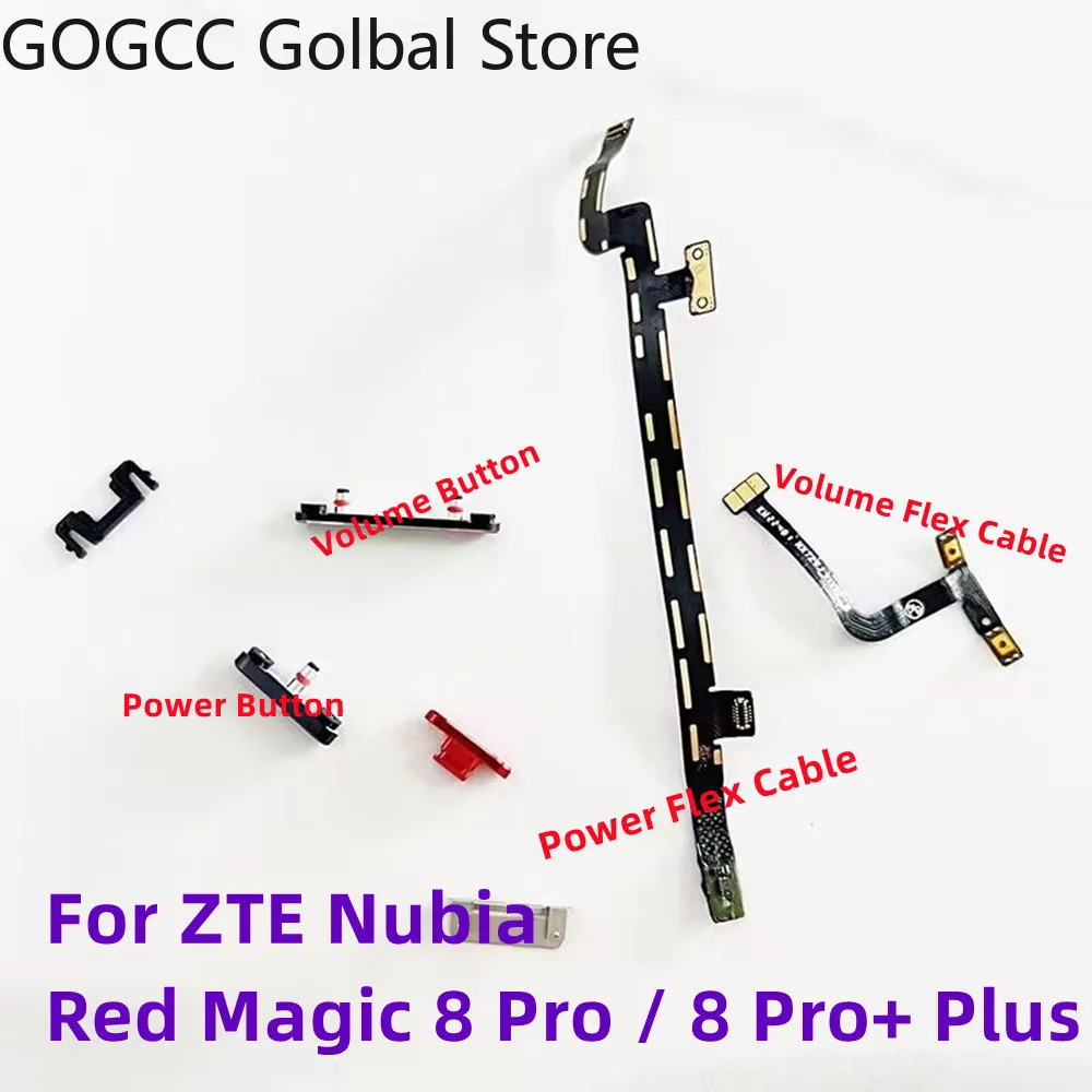 Replacement For ZTE Nubia Red Magic 8 Pro 8S Pro+ Plus NX729J Power ON OFF Flex Cable Volume Side Button Housing Game Key Set