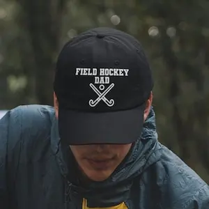 

Coach field hockey embroidered dad hat, Sports guy gift custom snapback hat, Step dad gift flat brim snapback, Sports dad cap