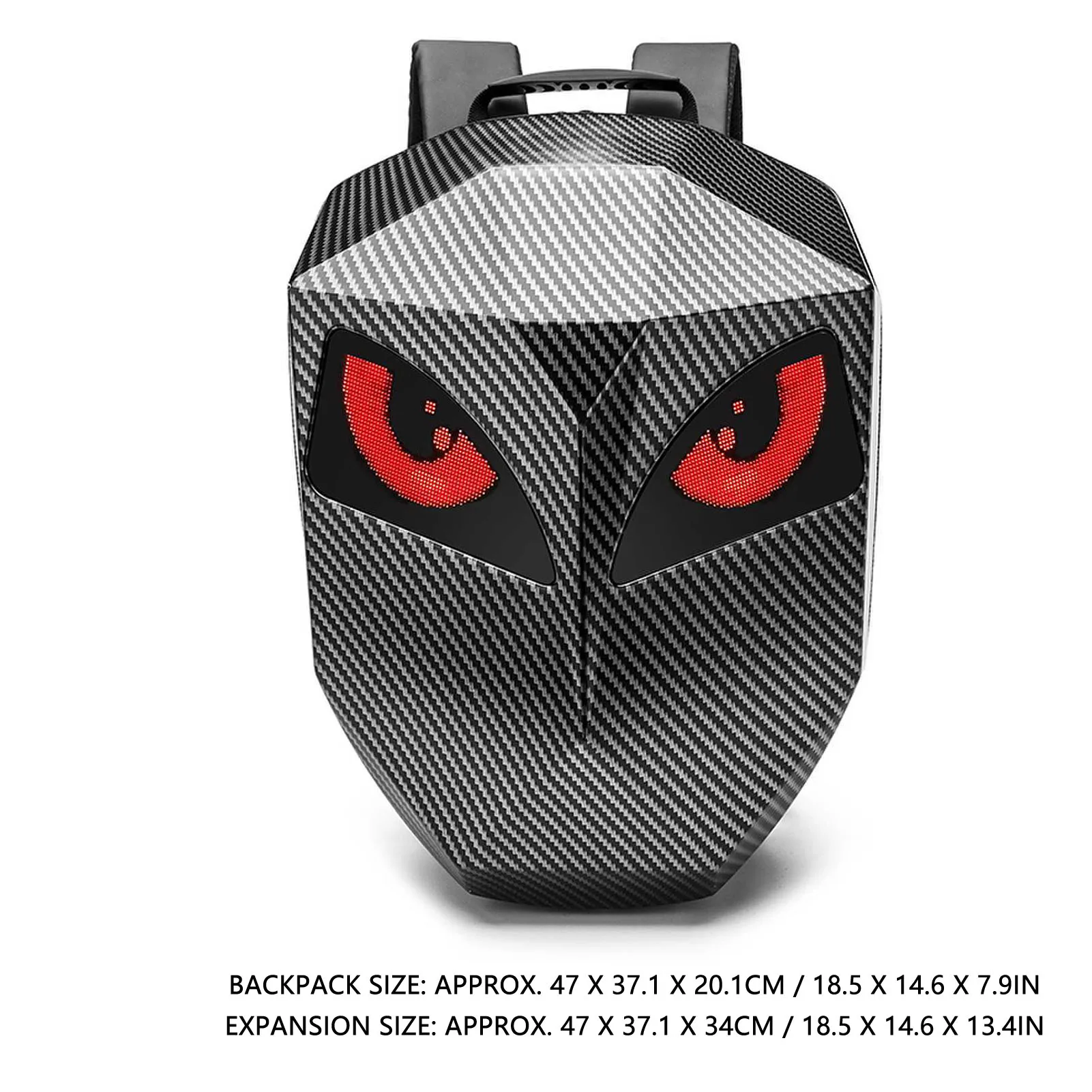 LED Backpack with Programmable Screen Hard Case Water Proof USB Powered Laptop Bag for Travel Motorcycle Riding