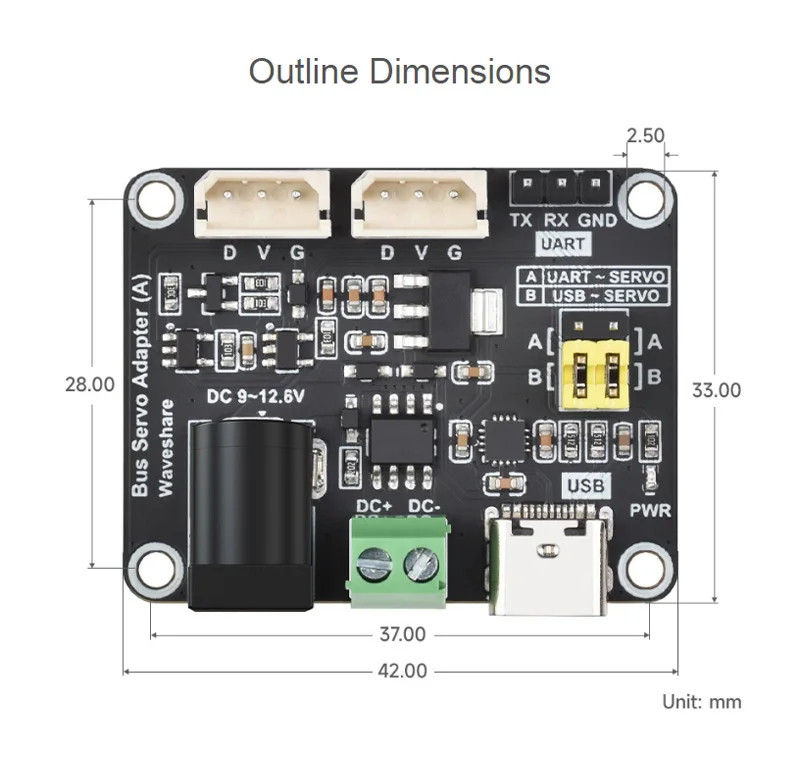 Serial Bus Servo Driver Board Compatible with ST/SC Series Bus Servos for Arduino Raspberry Pi ESP32 PC Jetson Nano STM32