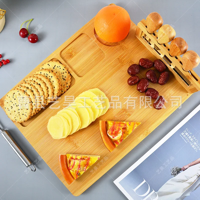

Kitchen 4-piece Set Bamboo Cheese Board Bread Vegetable Cutting Boards