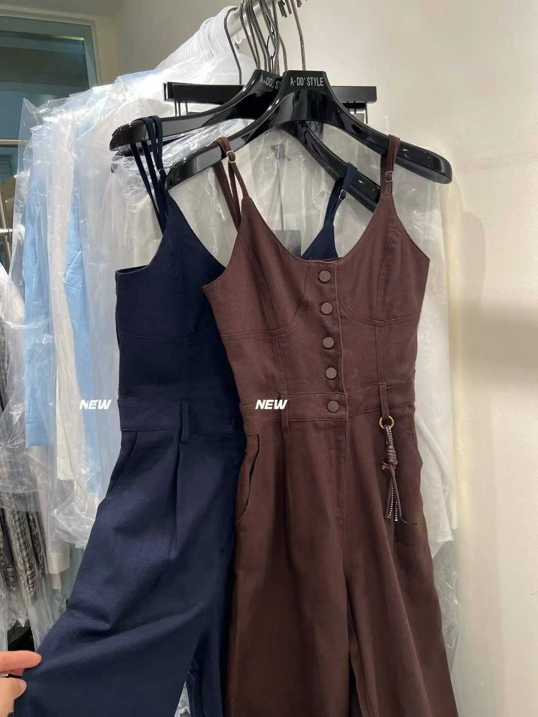 

Корейские женские повседневные брюки на бретелях с высокой талией, утягивающие, для работы, длинные, модные, повседневные, цельный комплект