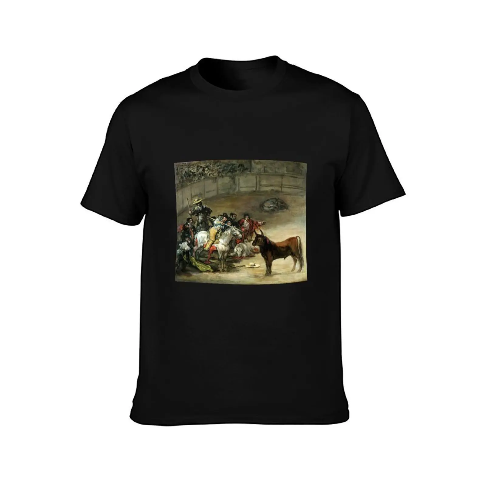 Francisco de Goya Bullfight, Suerte de Varas T-Shirt, Summer Casual Cotton Tee, Oversized Streetwear Tops, Vintage Graphic Print