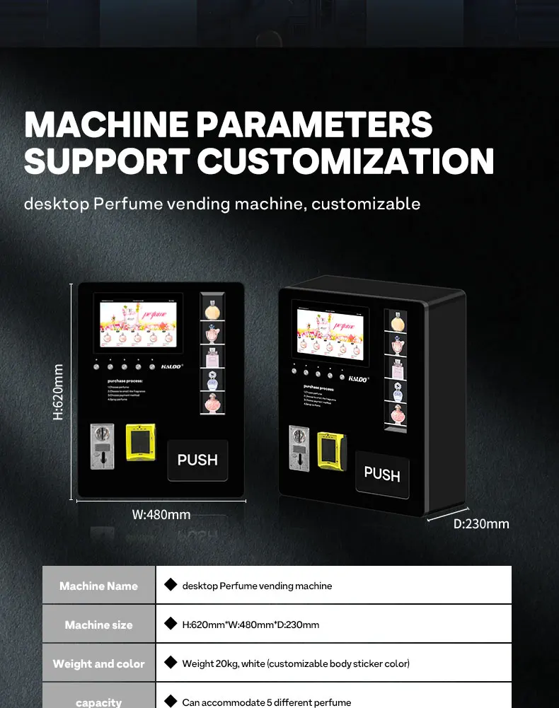 Aangepaste Maquina Vending De Parfums Wandgemonteerde Mini Parfum Automaat Machines Parfum Spray Automaat
