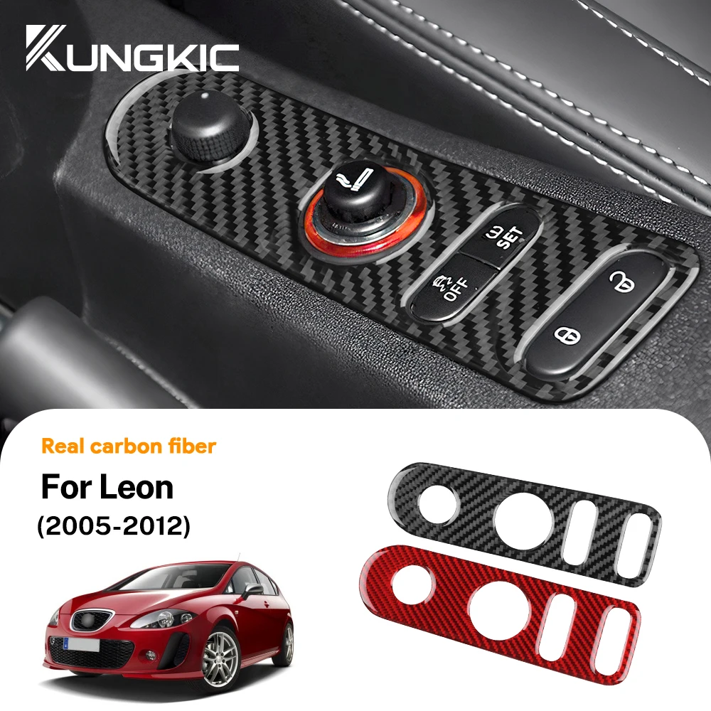 Real Carbon Fiber Sticker For Seat Leon Altea 2005 2006 2007 2008-2010 2011 2012 For Toledo 2005-2009 LHD RHD Car Door Lock Gear