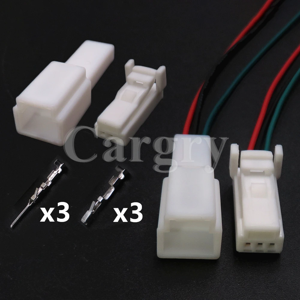 1 Set 3P 90980-12695 AC Assembly Auto Plastic Housing Cable Connectors Automobile Male Female Plugs Car Wire Harness Socket