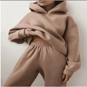 Winter Two Piece Sets Women Tracksuit Oversized Suit 2023 Autumn Trouser Suits Female Sweatshirt Solid Sports Hoodie Sportswear