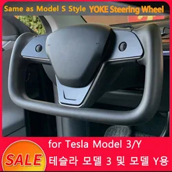Yoke Handle Model Y 3 Heating Steering Wheel Model-X-Style For Tesla Personalized Racing Leather Customized Model Y 3 2017-2024