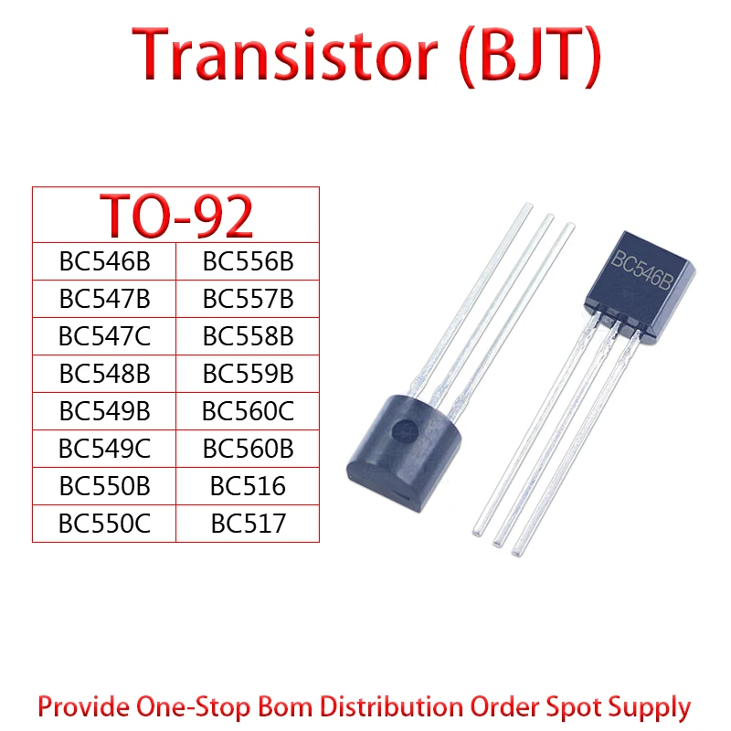 BC546B BC547B BC547C BC548B BC549B BC549C BC550B BC550C BC556B BC557B BC558B BC559B BC560C BC560B BC516 BC517 TO-92 100PCS