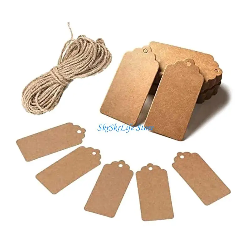 E65E 100 Pieces Gift Labels Writable Gift Labels Rectangle Hanging Labels Gift Labels for Price Label, Bookmarks