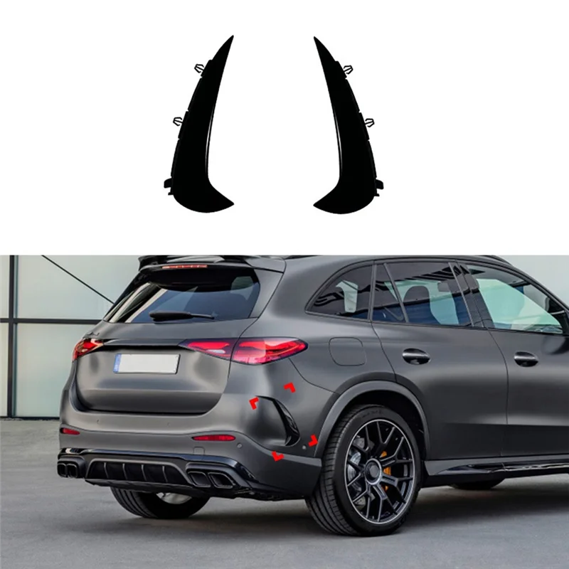 

Reliable-For Mercedes Benz GLC Class X254 AMG Line 2023 2024 Rear Bumper Trim Lip Spoiler Fender Canards Fins Parts Accessories