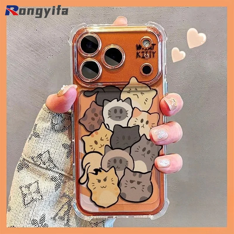 Cartoon Cat Phone Case For Samsung Galaxy S26 S25 Edge S24 S23 S22 S21 S20 Plus Ultra FE Lite 5G 4G Cute Clear Soft Casing