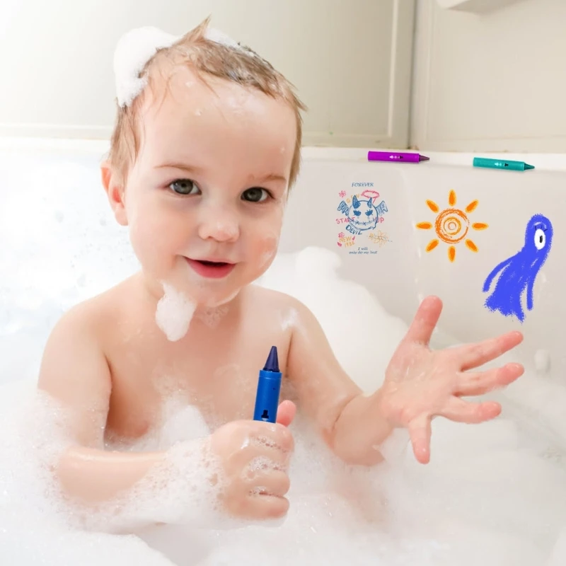 6Pcs Washable For Kids Easy To Grip Colorful Crayon Pen For Toddler 3+ Doodling Drawing Coloring Card Making