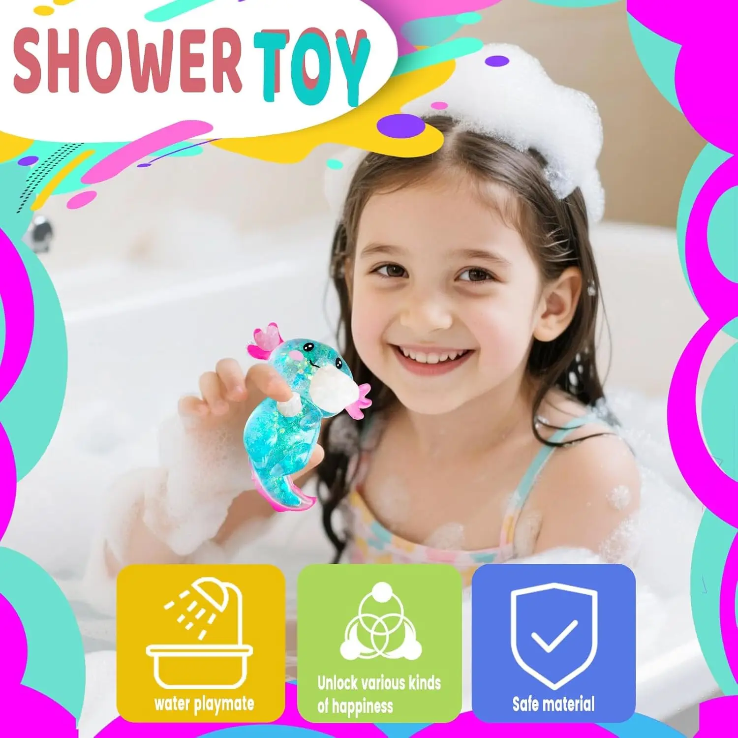 

Colorful Salamander Maltose Fidgets Toys Squishy Malt Sugar Stretchy Axolotl Fun Squeeze Birthday Supplies Anti-Anxiety Gift