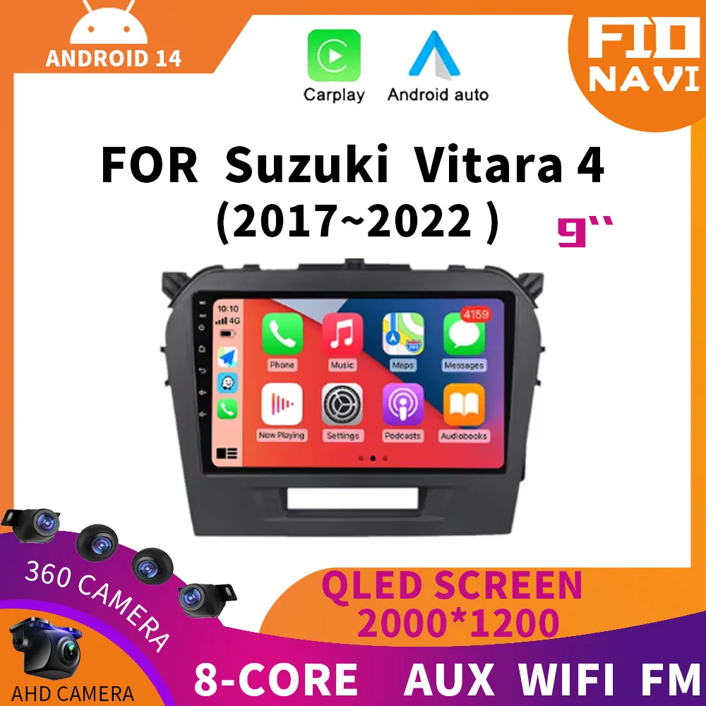 Android 14 For Suzuki Vitara 4 2017 - 2022 Car Radio Stereo Multimedia Navigation GPS Video Player Wireless Carplay Auto DSP RDS