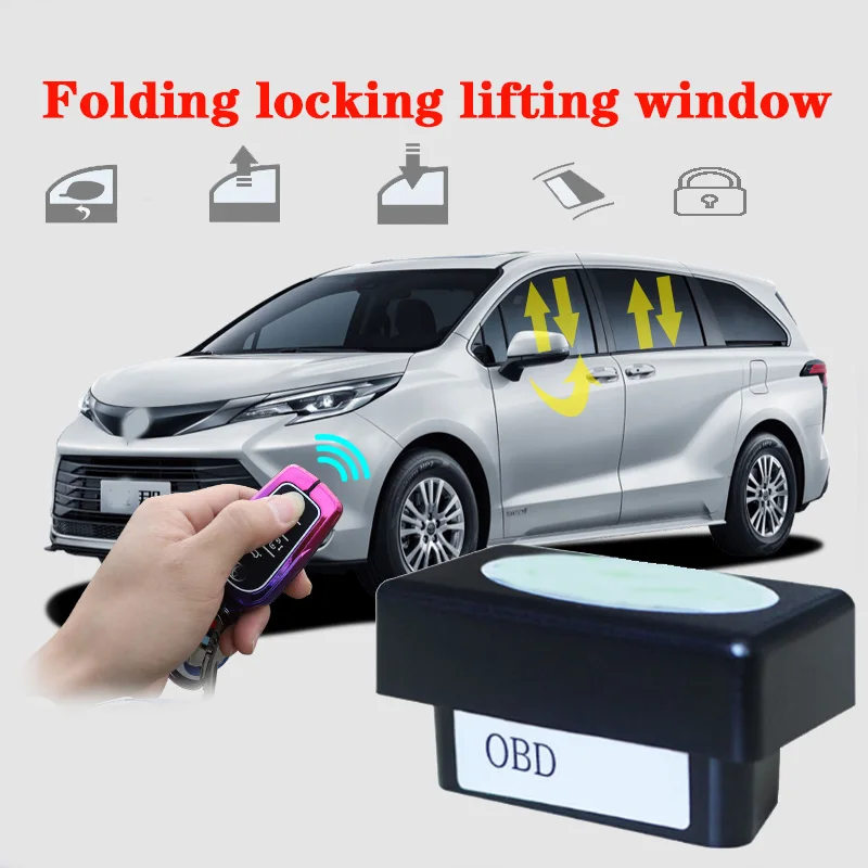 Intelligent window closer for Toyota Sienna folding Auto Window Closer Open rearview mirror automatic lock device  OBD Car lock