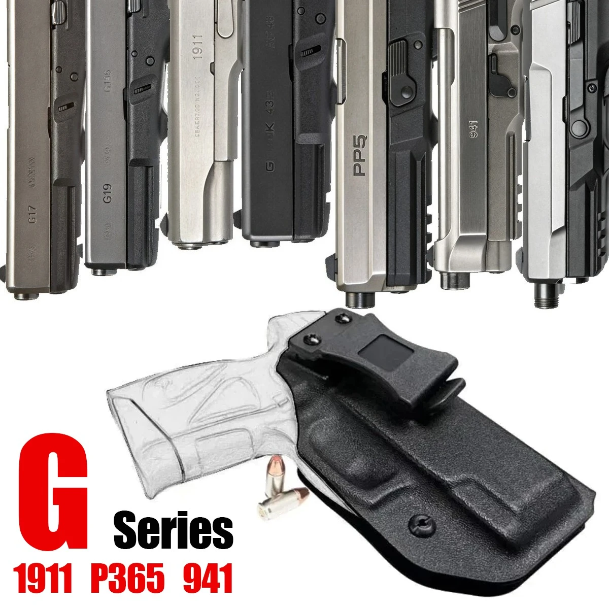 

Tactical Gun Holster Lightweight Fit For Glock 17 19 26 43 43X 1911 P07 1911 CZ P365 Inside Waistband Concealed Carry Belt Clip