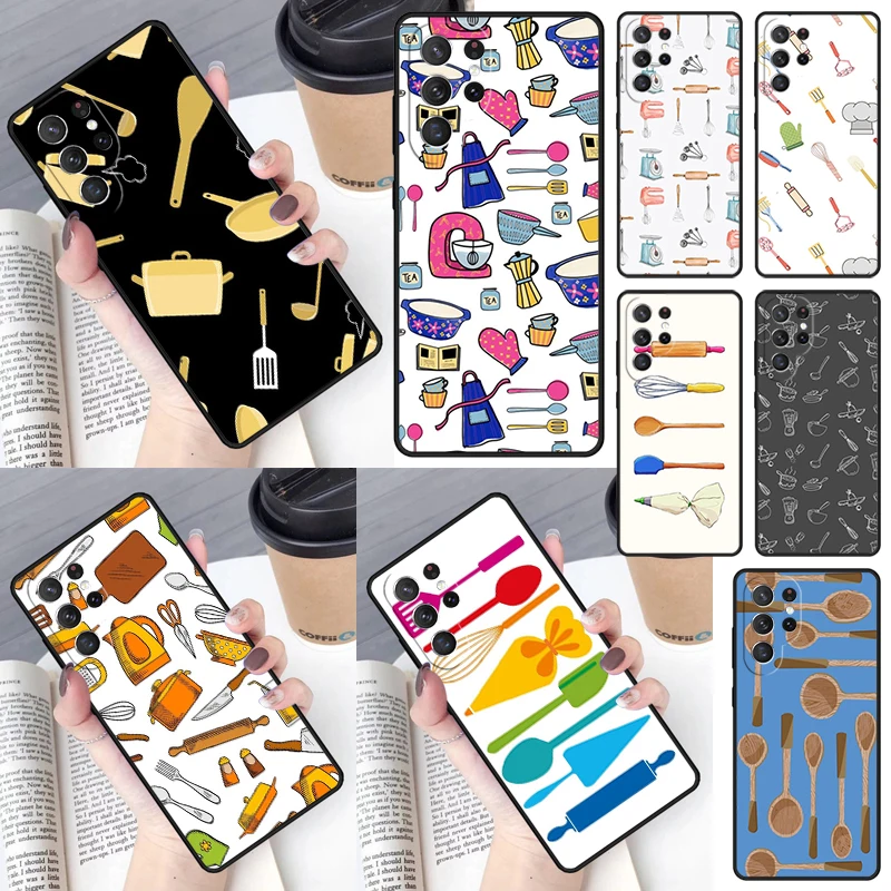 Baking Cooking Utensils Chef Cover For Samsung Galaxy S23 Ultra S22 S20 S21 FE S8 S9 S10 Plus Note 10 20 Ultra phone Case