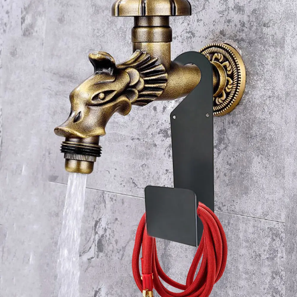

1pc Heavy Duty Garden Hose Hanger Wall Mount Carbon Steel Bracket For Water Pipe Organizer Outdoor Storage Rack Durable Wear