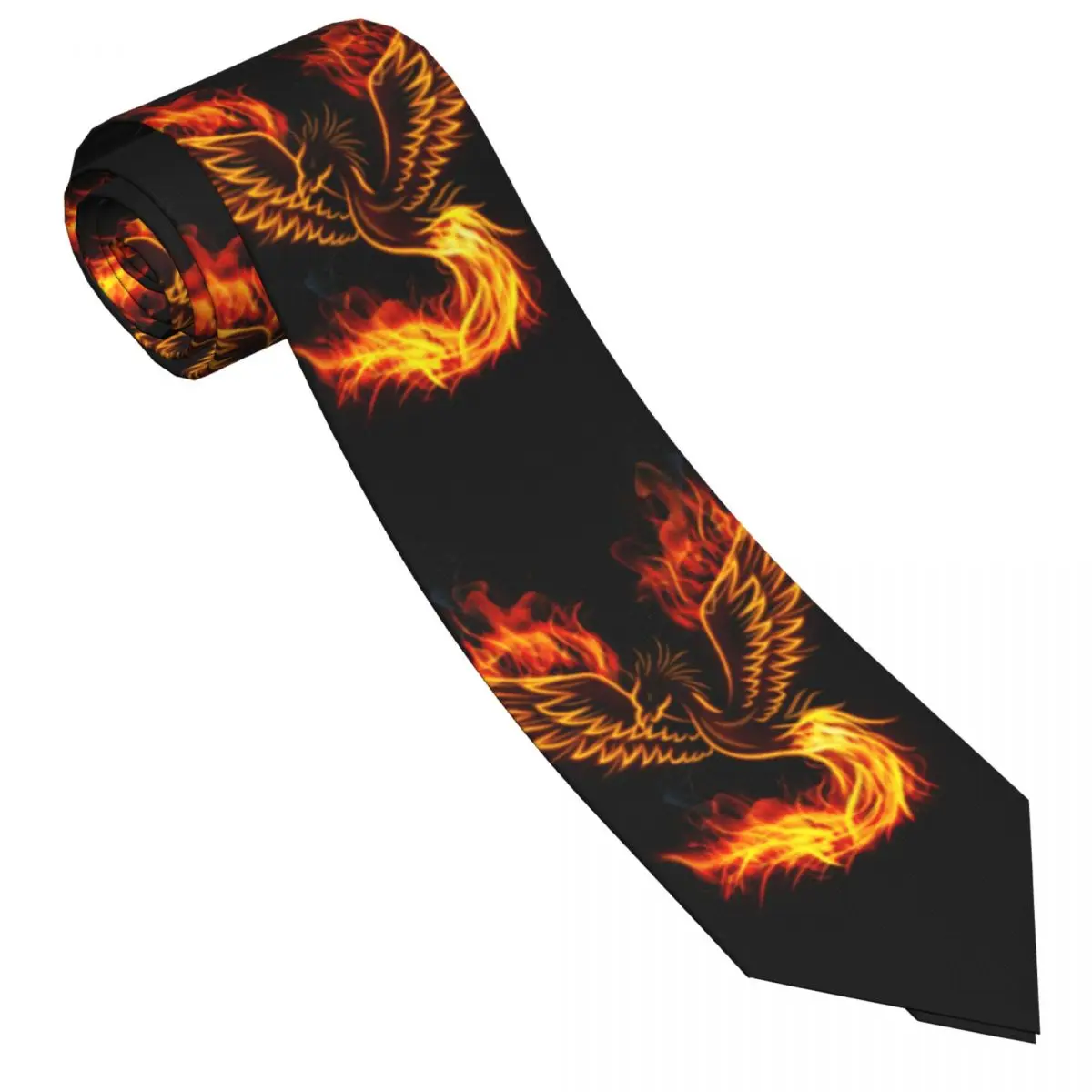 

Classic Tie for Men Silk Mens Neckties for Wedding Party Business Adult Neck Tie Casual Fire Burning Phoenix Bird Tie