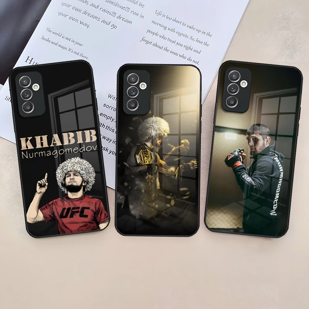 Khabib Nurmagomedov Phone Case for Samsung Galaxy S24 S23 S22 S21 S20 A24 A34 A54 A53 Note20 M54 Fe Ultra Plus Glass