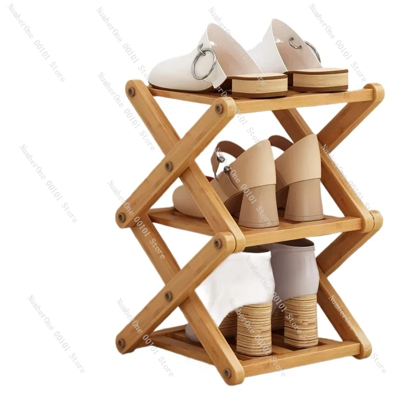 Simple Bamboo Narrow Shoe Rack Home Bedroom Multi-Level Organizer Economic Dormitory Storage Living Room Shoes Cabinet