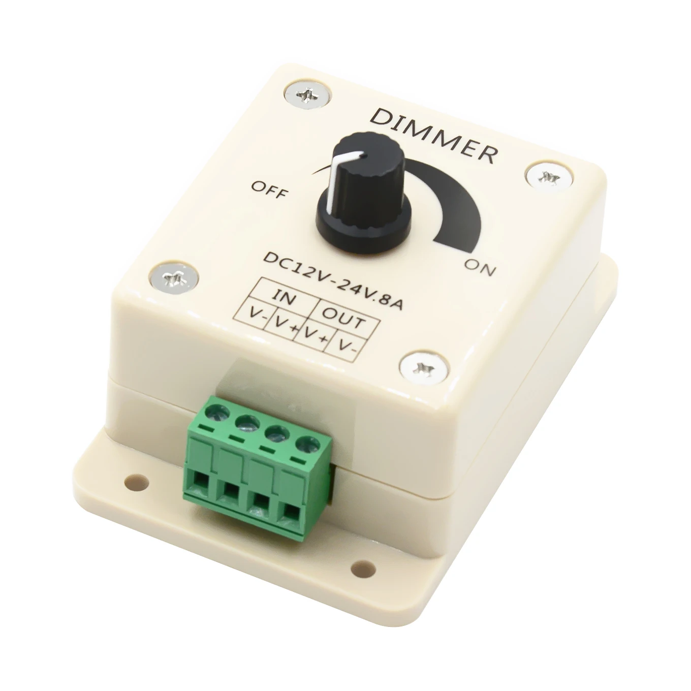 DC-DC 8A regulowany regulator prędkości DC 12V ściemniacz LED 12V przełącznik pokrętła ruchome PWM jednokanałowy 8A niskie napięcie 12-24V