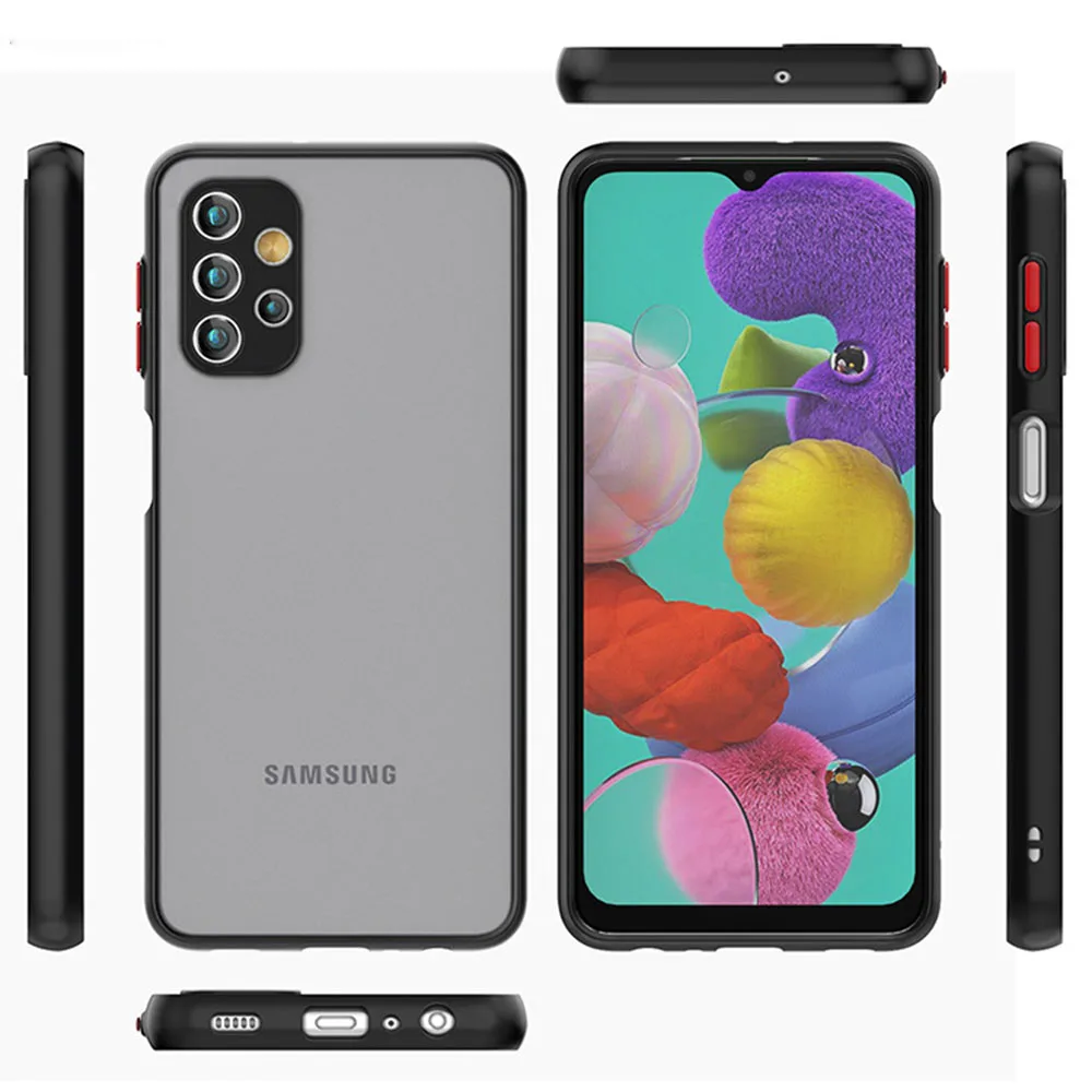 Translucent Bumper Case For Samsung Galaxy A52 A72 A51 A71 A50 A32 A21s A12 A70 S8 S10 Plus Note 10 20 S21 ultra S20 FE Cover