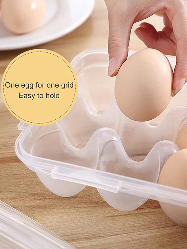 Egg Storage Box With Lid Kitchen Refrigerator Egg Box Egg Drop Rack Egg Storage Box Fridge Egg Organizer 10/18 Grid Egg Tray