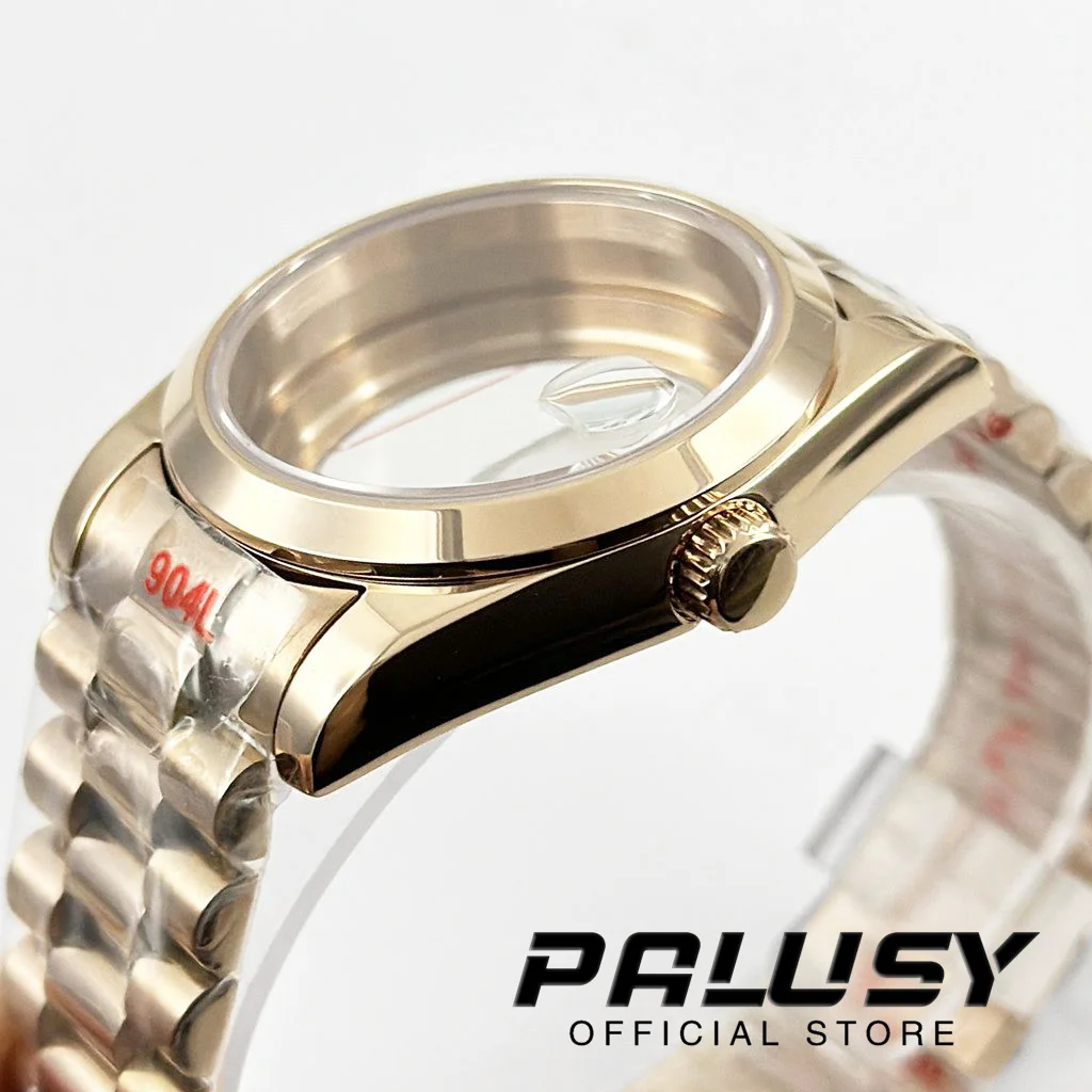 Caja de reloj impermeable de oro rosa, pulsera presidencial, cristal de zafiro, ETA2824, PT5000, 36MM/40MM, NH34, NH35, NH36, NH38, NH70