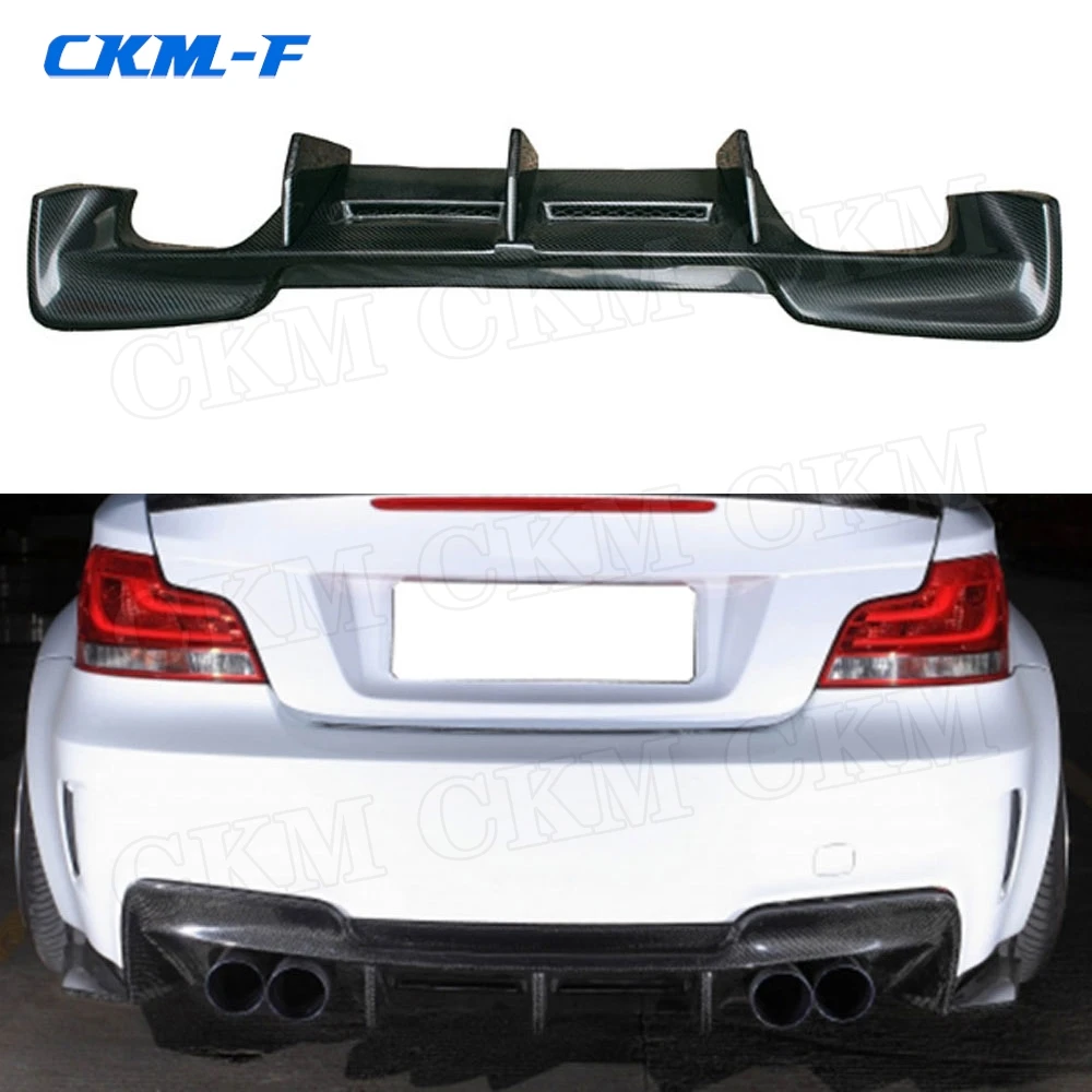 Carbon Fiber Rear Bumper Lip Diffuser Spoiler For BMW 1 Series E82 1M Base Coupe 2 Door 2011 FRP Bumper Protector Plate