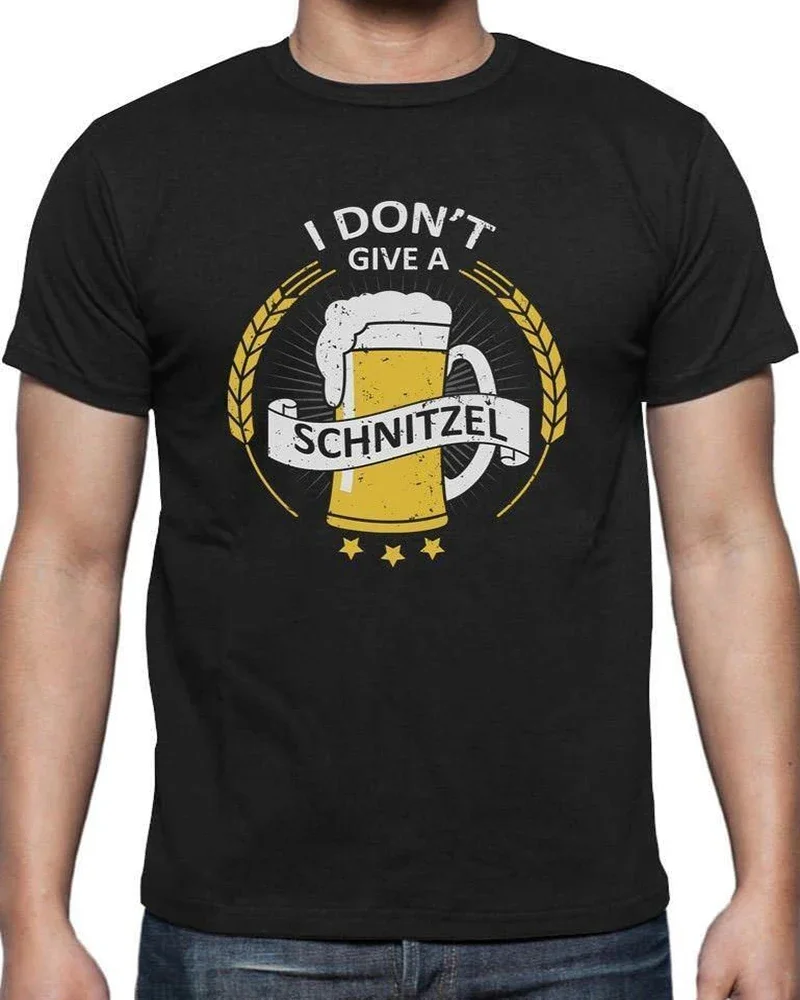 

Funny Design I Don't Give a Schnitzel Oktoberfest Beer T-Shirt. Summer Cotton O-Neck Short Sleeve Mens T Shirt New S-3XL