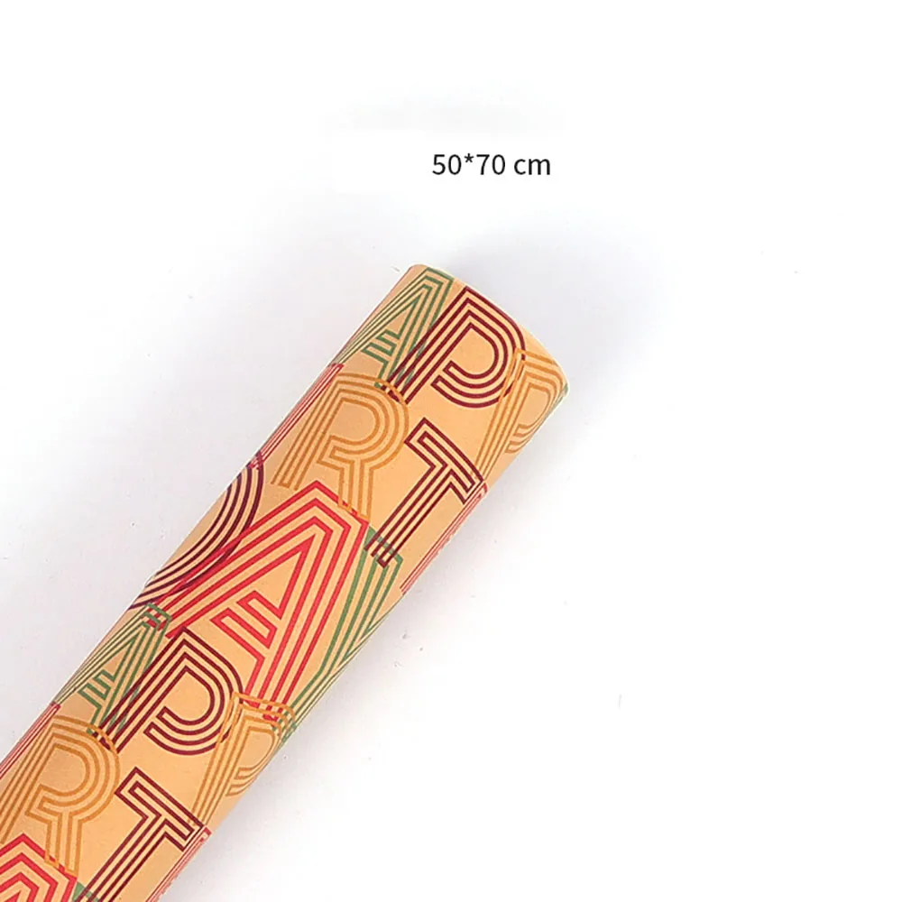 50*70 سنتيمتر كرافت ورقة الرجعية هدية صندوق مواد التعبئة والتغليف هدية عيد ميلاد سعيد ورق التغليف Diy بها بنفسك ورق تزيين الطرف