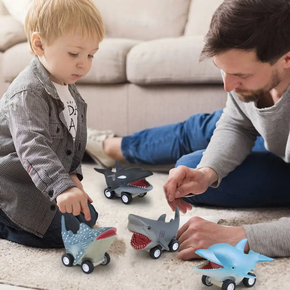 Funny Great White Shark Press and Go Car Cute Mini Dolphin Inertia Car Cool Whale Shark Killer Whale Pull Back Car Boys