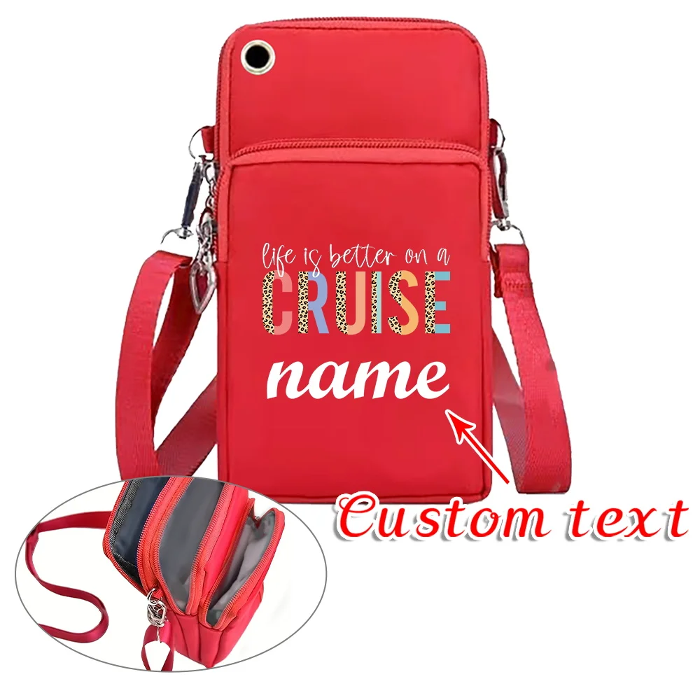 Personalized Customized Name Phone Bags Casual Crossbody Bag Multi-compartment Shoulder Cell Phone Pack Fashion Handbag
