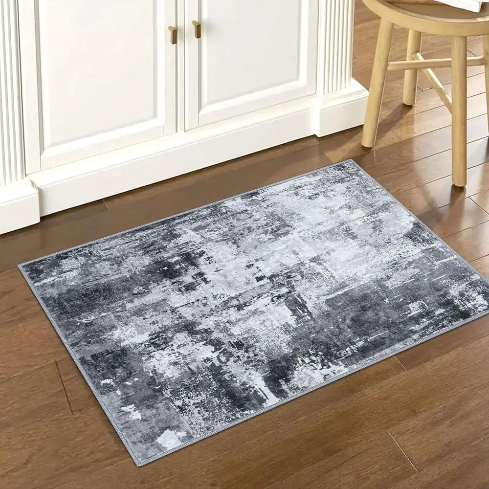 

2X3 Rug Non-Slip Small Area Rug Abstract Hine Washable Indoor Front Door Mat Modern Rug For Entryway, Throw Rug With Low Pile