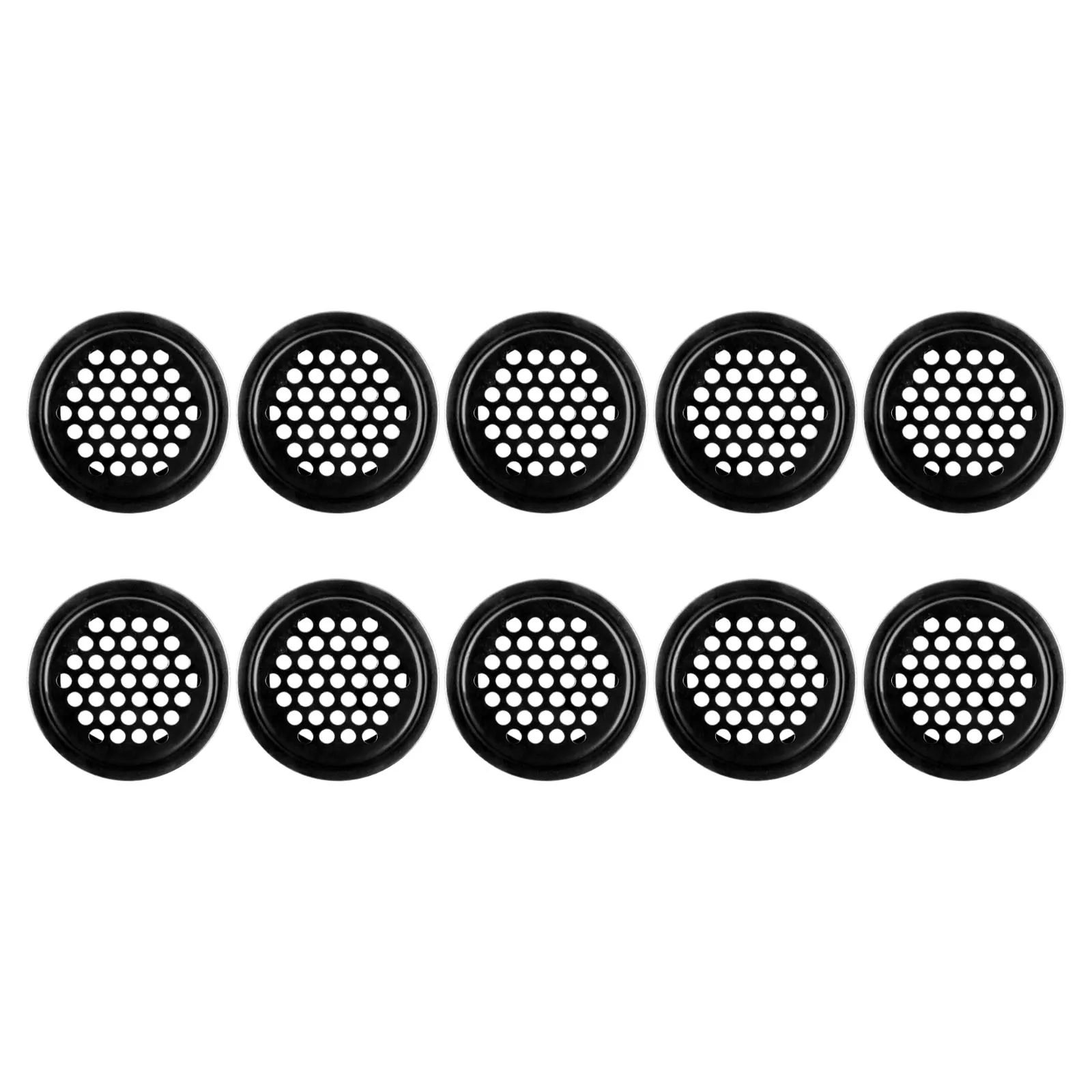 10pcs Round Cabinet Air Duct Vent Dia.35mm Steel Louver Mesh Hole Plug Decoration Cover Wardrobe Grille Ventilation Systems