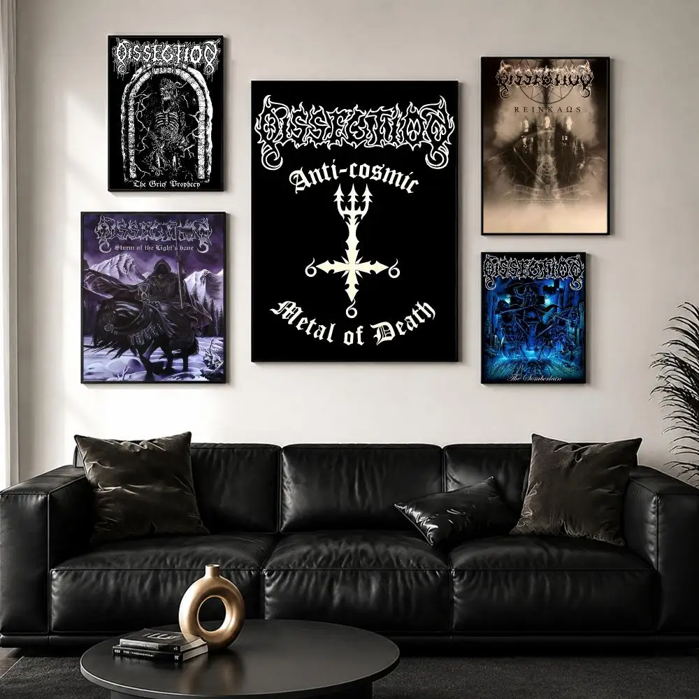 Metal Band Album D-Dissection Poster Self-Adhesive Wall Art Print Sticker for Bedroom Living Room Hallway Home Decoration Gift