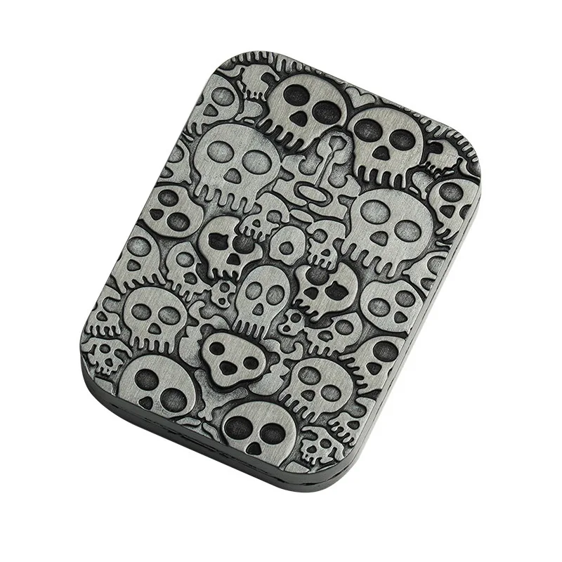 Skull Pattern Poker Push Card Fidget Haptic Slider Tension Anxiety Stress Relief Toys Adults Magnetic EDC Cool Gadgets