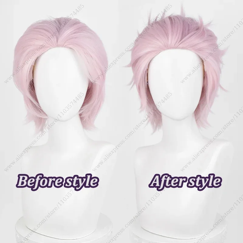 2025 11 Anime Mitsuki Kiryu Cosplay peluca 32 cm/40 cm rosa corto pelo sintético resistente al calor