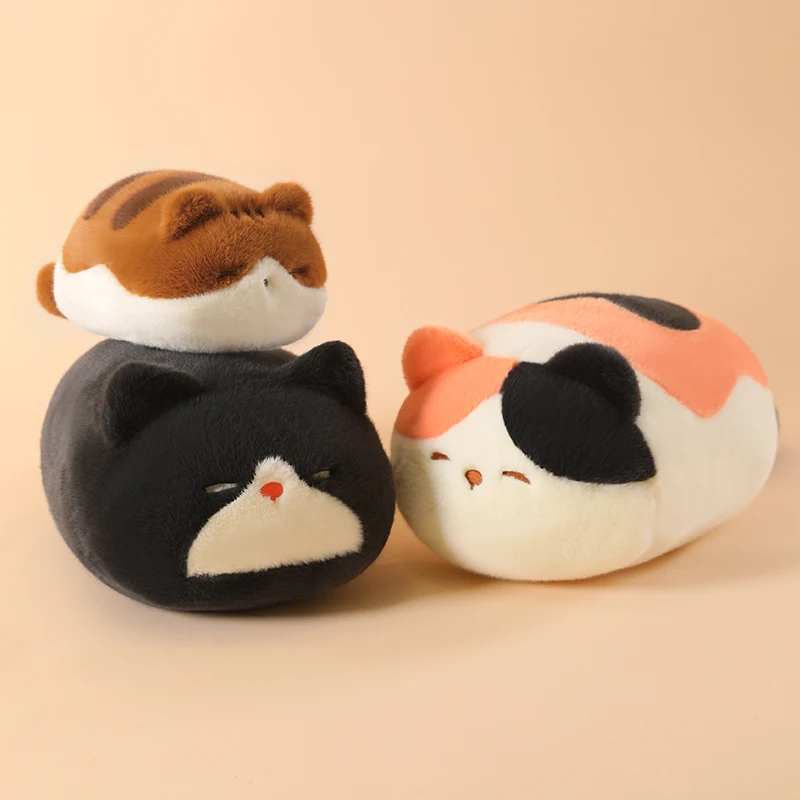 

30/50cm Milk Cat Ball Hug Pillow Soft Fluffy Cat Plush Doll Stuffed Animal Doll Growing Companionship Doll Birthday Gift