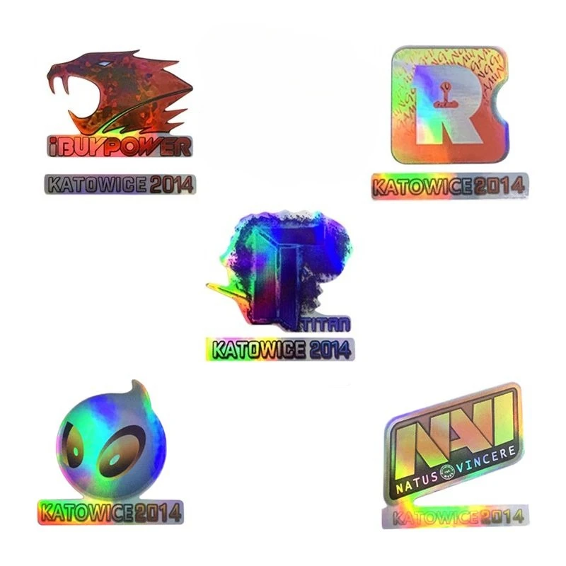 

5P CS Holographic Color Changing Stickers HD Printing Waterproof Self Adhesive Decals for Phone Laptop Skateboard