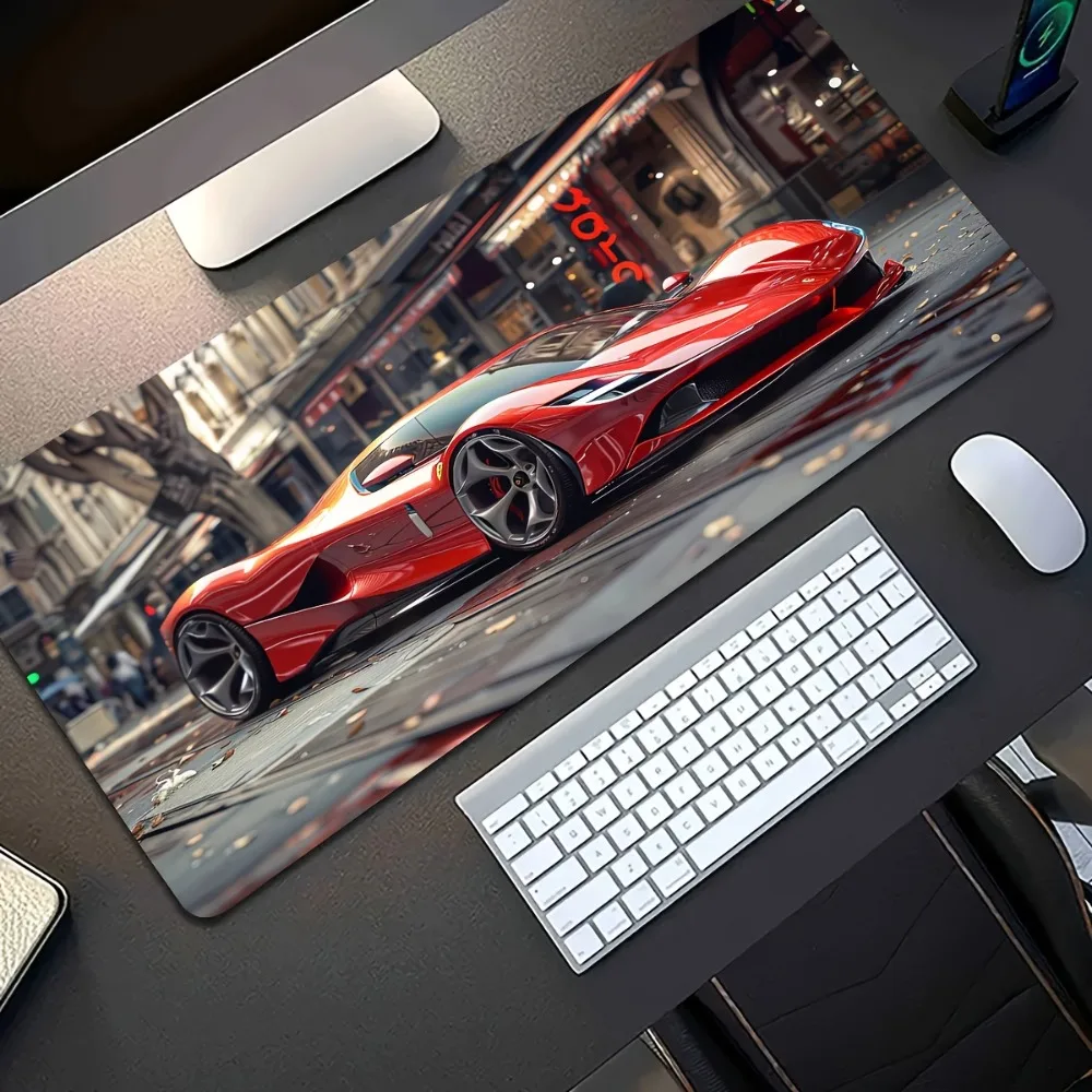 Tapis de souris de jeu durable, design luxueux de voiture de sport, surface antidérapante et lavable, tapis de souris pour ordinateur de bureau