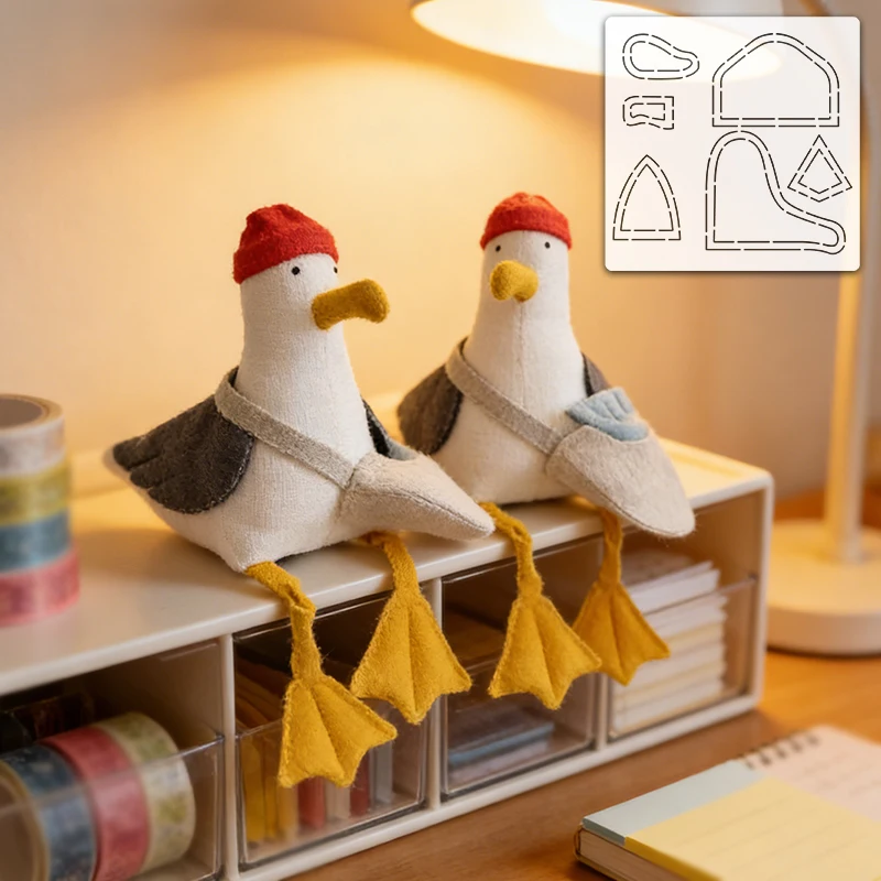 YOMDID 1pc Seagull Sewing Template Reusable Washable PET Templates for Handcrafting Tools, Ideal for Quilting and Garment Making