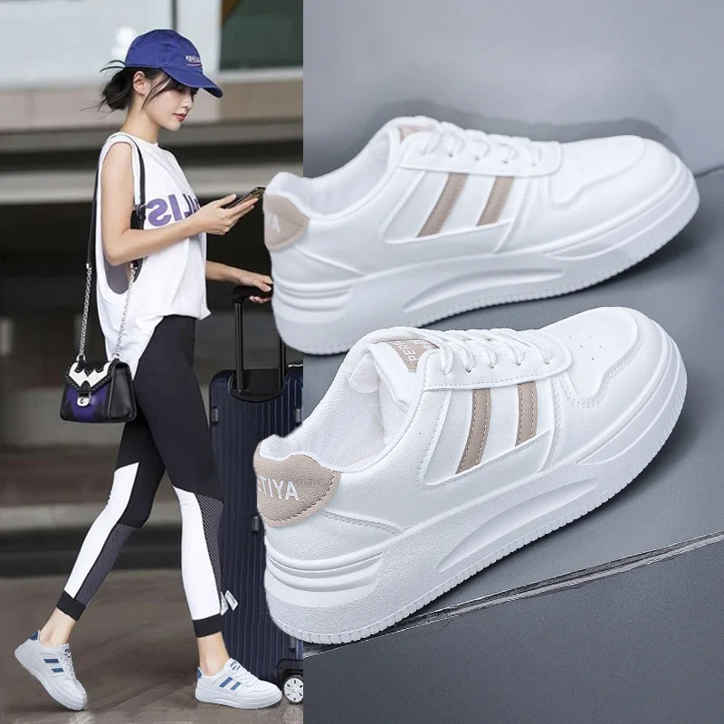 2024 New Simple Casual PU Old Father Chaussure Femme Sport Sneakers Flats Platform Shoes For Women Ladies Trainers Zapatos Mujer