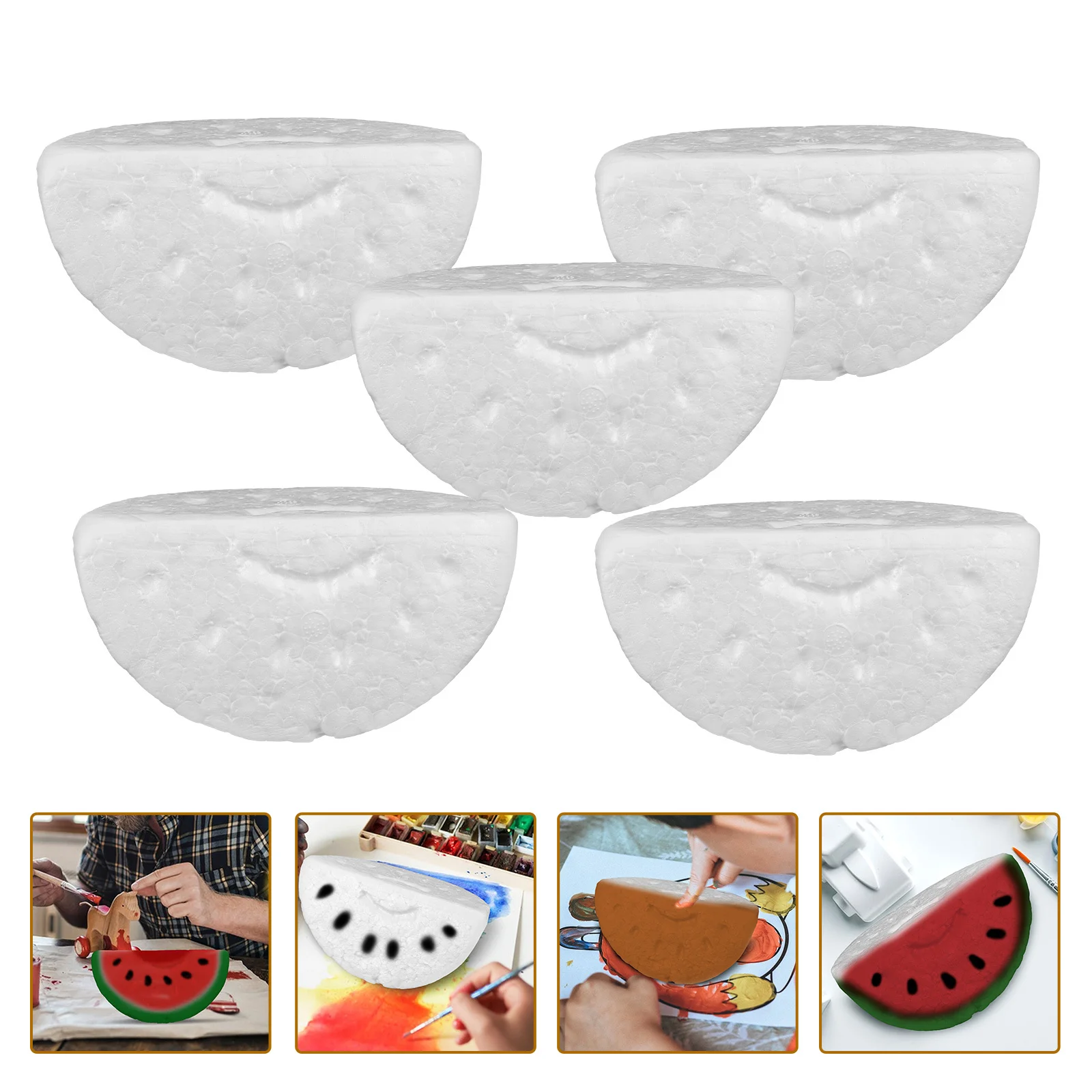 5 قطع من مواد الطلاء اليدوية الفارغة بالبطيخ الأبيض للمشروعات اليدوية والديكورات المصنوعة يدويًا ومستلزمات خفيفة الوزن