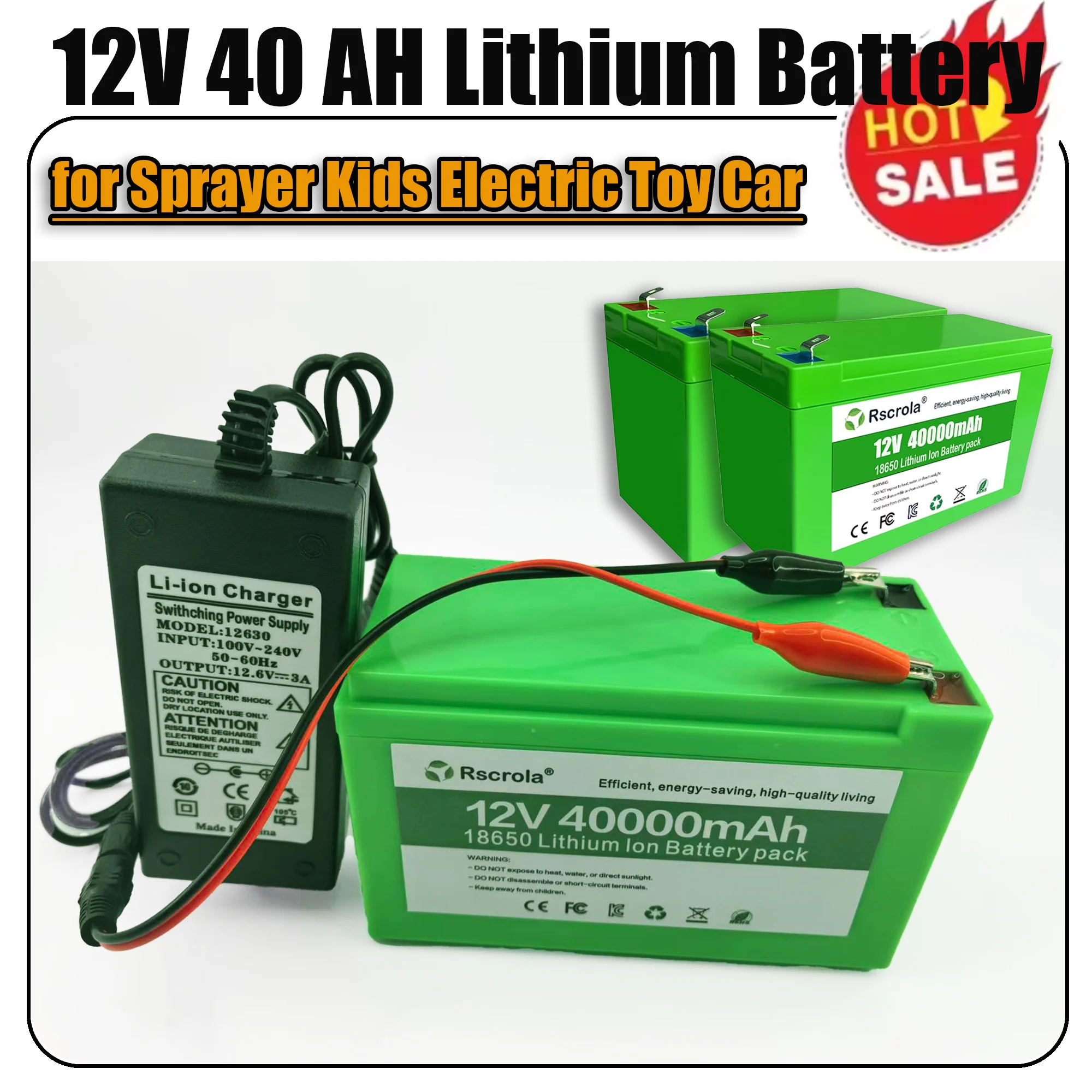 

12V Battery 40Ah 30Ah 20Ah 18650 Lithium Battery Pack Sprayer Built-in High Current BMS Electric Vehicle Battery